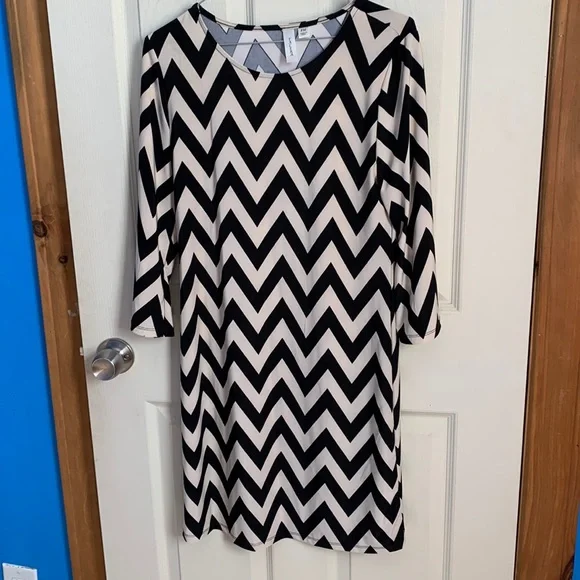 white christmas dresses 4th of July Chevron Dress main image 0